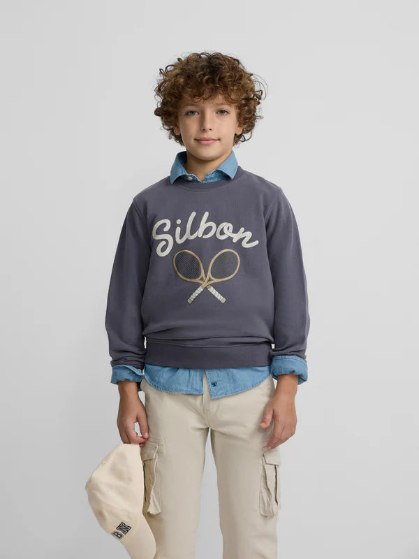SUDADERA RAQUETAS AZUL ÍNDIGO