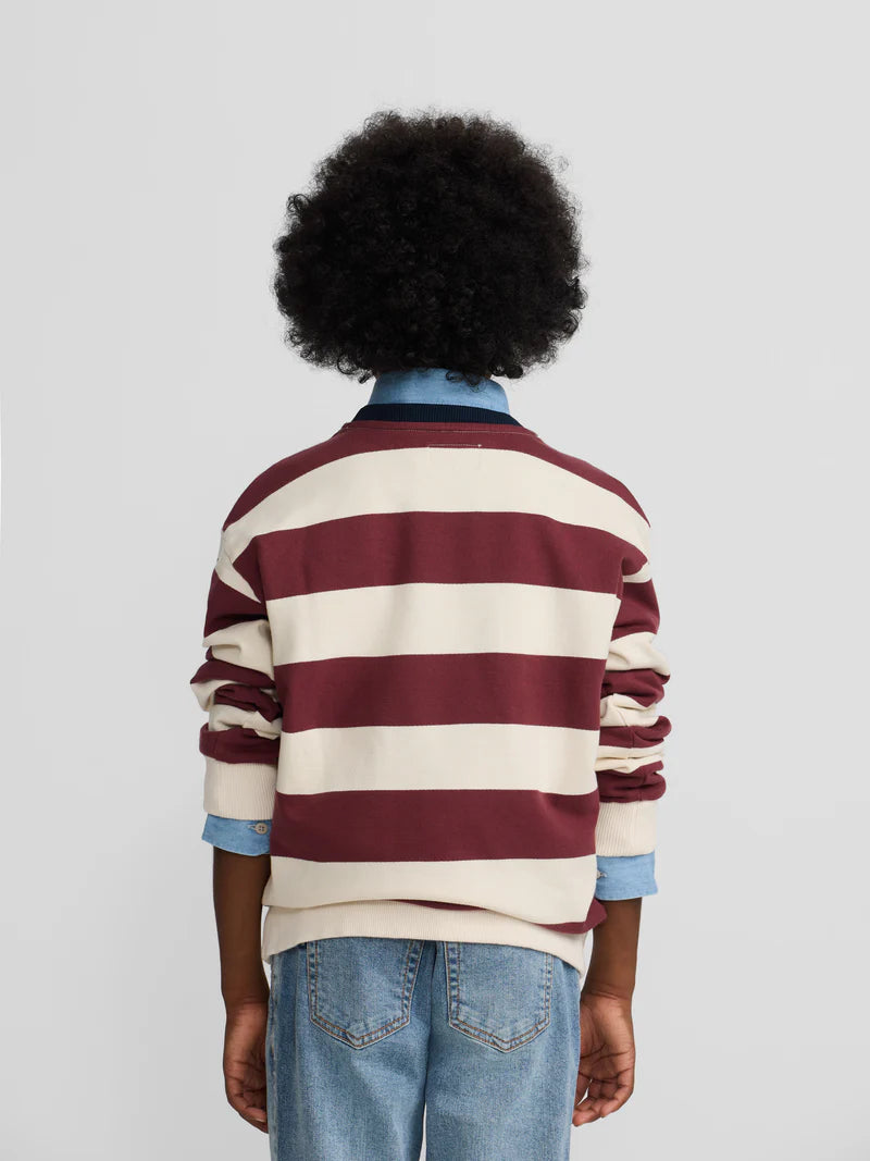 SUDADERA RAYAS BURDEOS