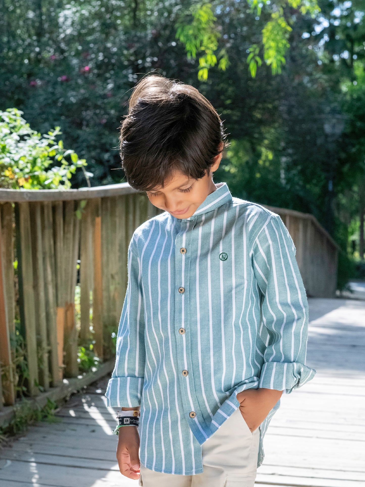 CAMISA RAYAS VERDE