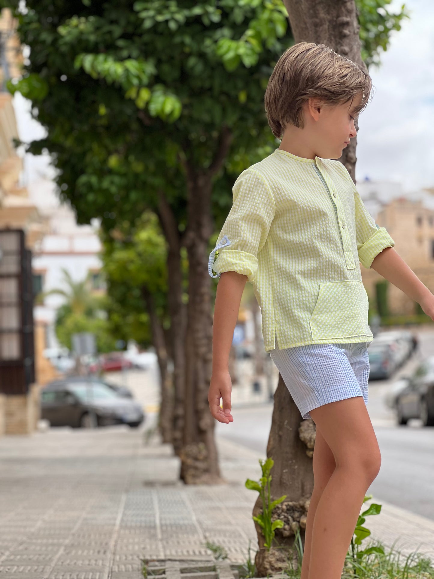 CONJUNTO VICHY FLUOR NIÑO