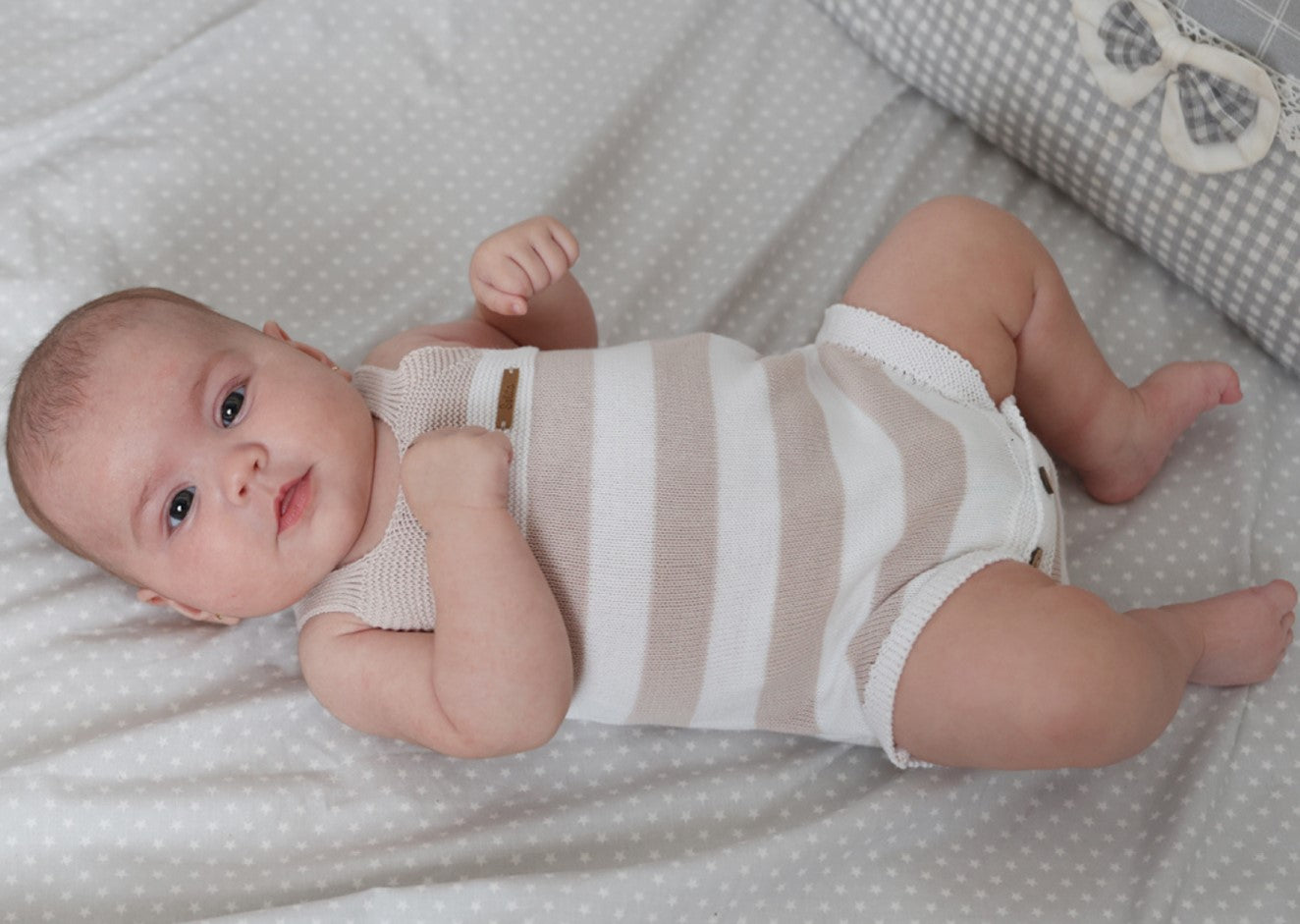 PELELE PUNTO RAYAS BEIGE