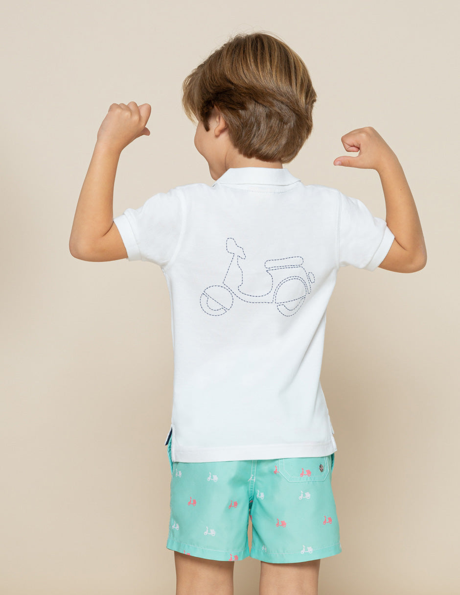 POLO BLANCO MOTO