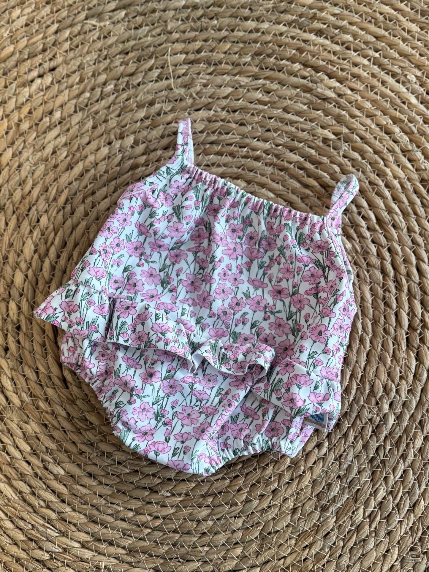 BAÑADOR BEBÉ FLORES ROSA