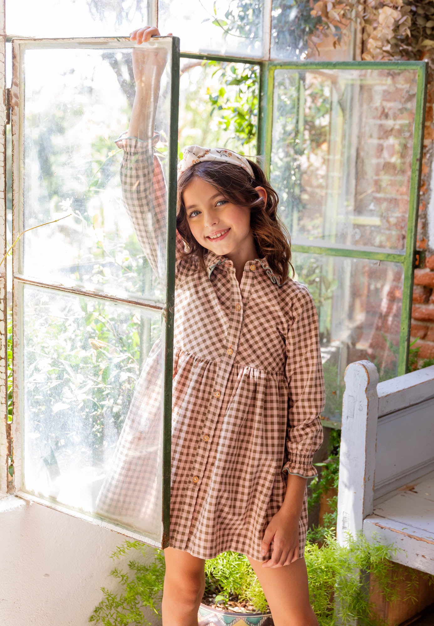 VESTIDO VICHY TAUPE