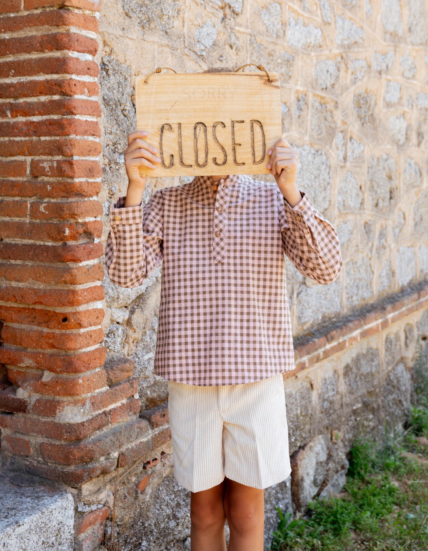 CAMISA VICHY TAUPE