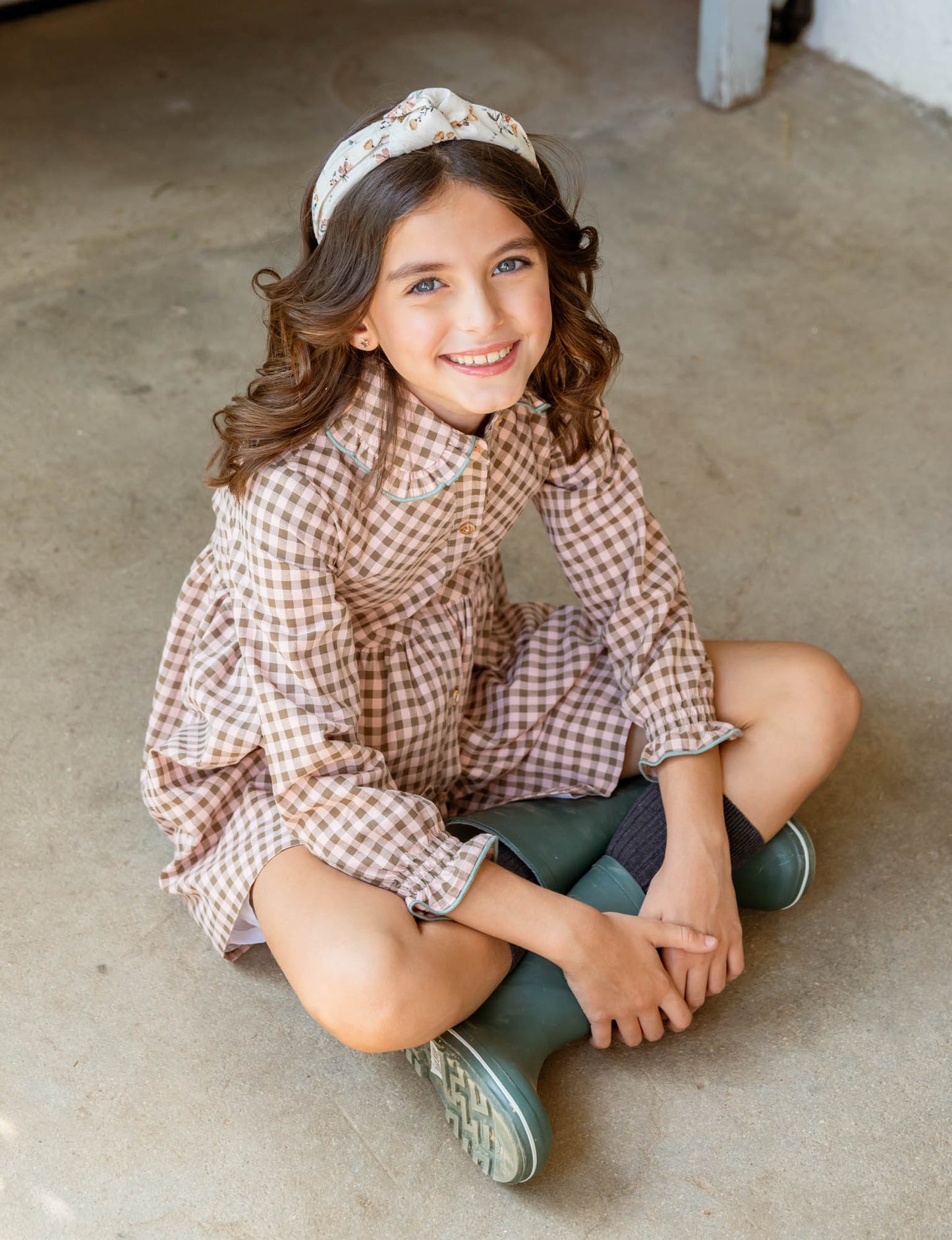 VESTIDO VICHY TAUPE