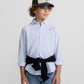 CAMISA OXFORD RAYAS CELESTE