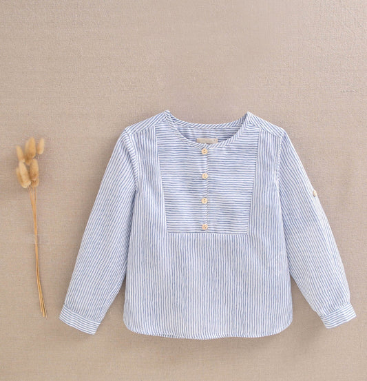 CAMISA CELESTE RAYAS