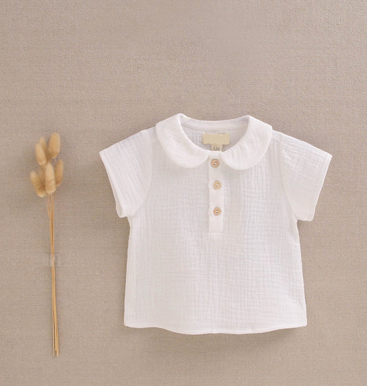 CAMISA CUELLO BEBÉ BLANCA