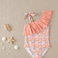 BAÑADOR VICHY NARANJA NIÑA