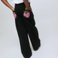 PANTALÓN FRESA NEGRO