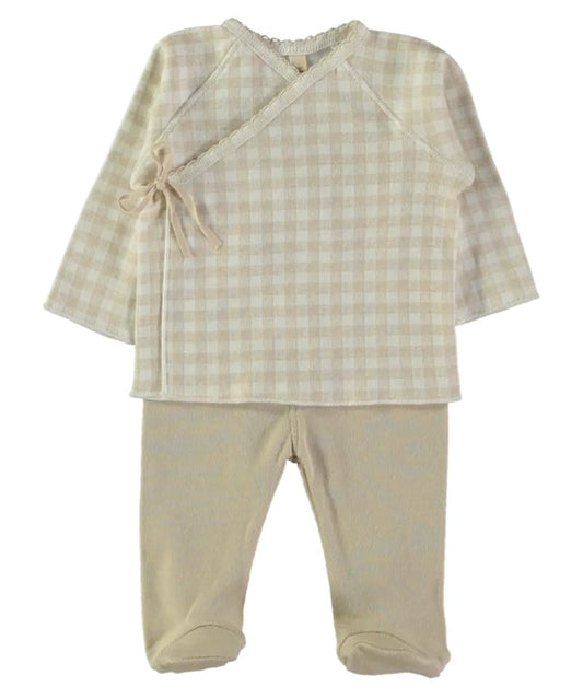 CONJUNTO CANASTILLA VICHY BEIGE