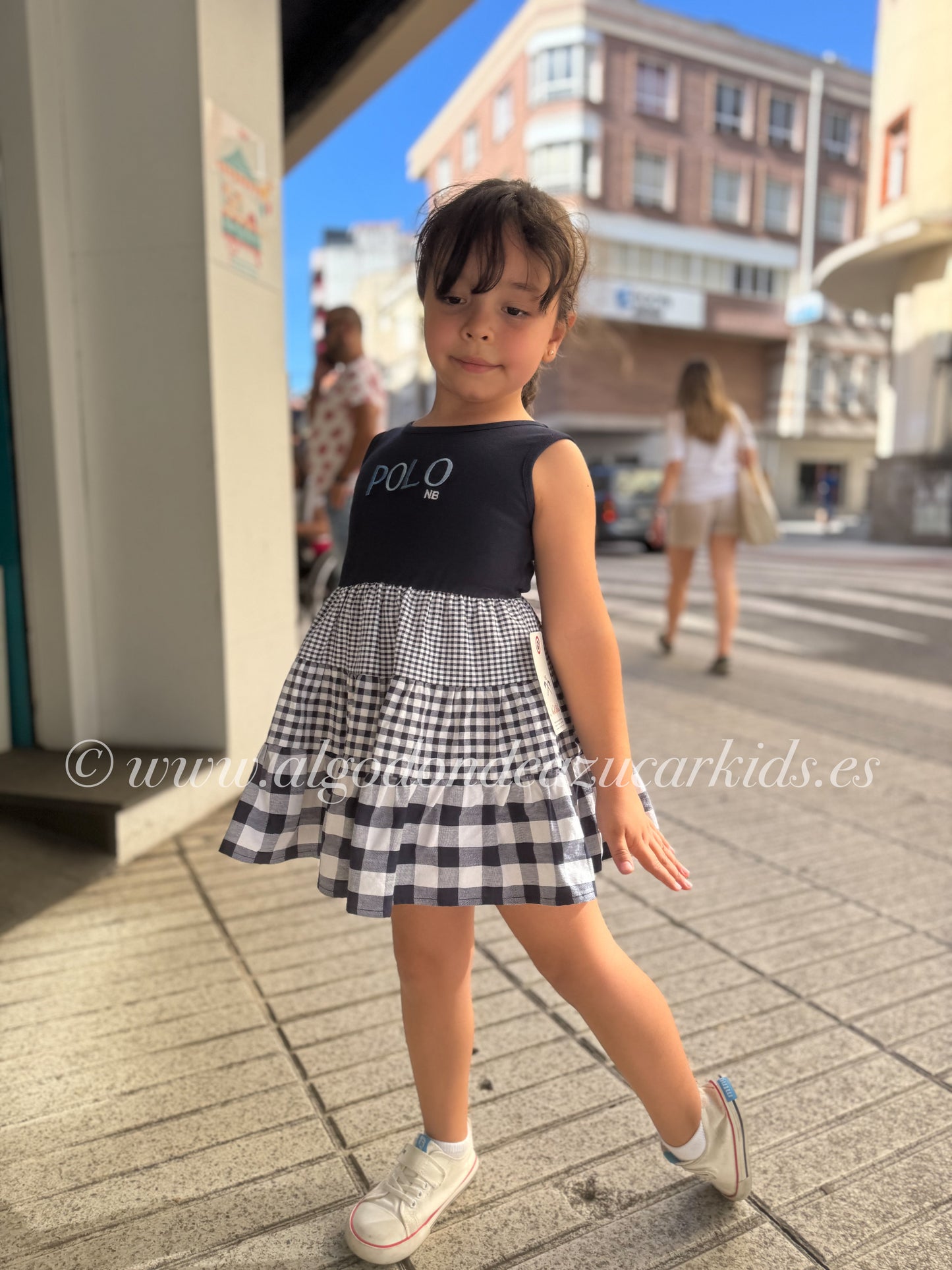 VESTIDO PIQUÉ MARINO