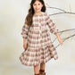 VESTIDO CUADROS BERENJENA