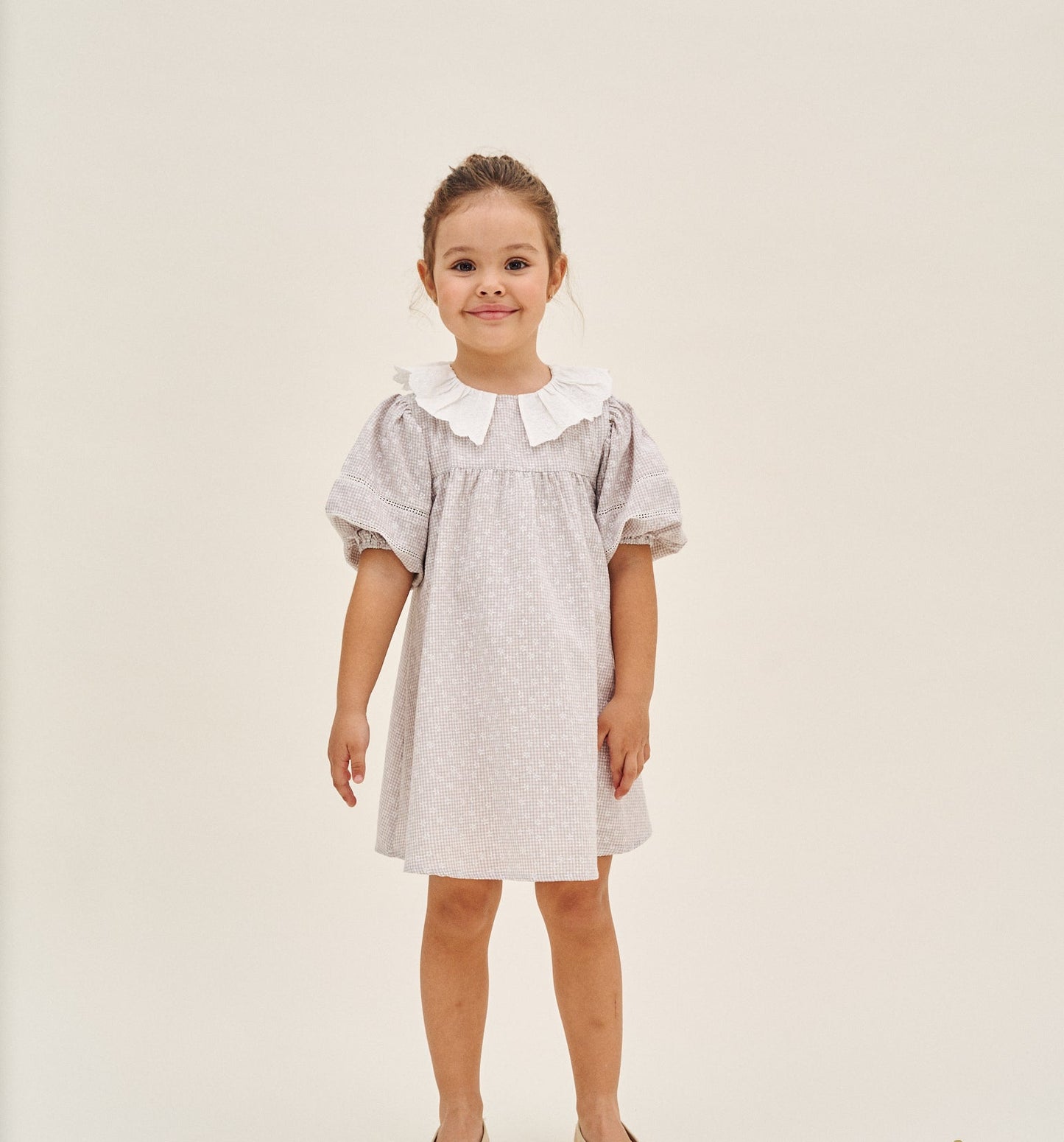 VESTIDO CUADRITOS LILA