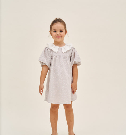 VESTIDO CUADRITOS LILA