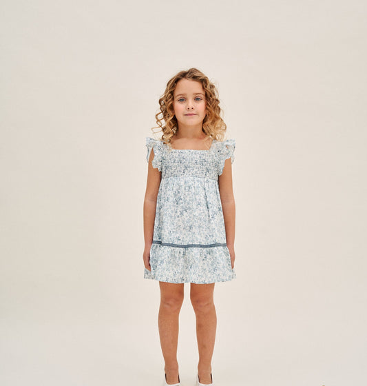 VESTIDO FLORES AZUL