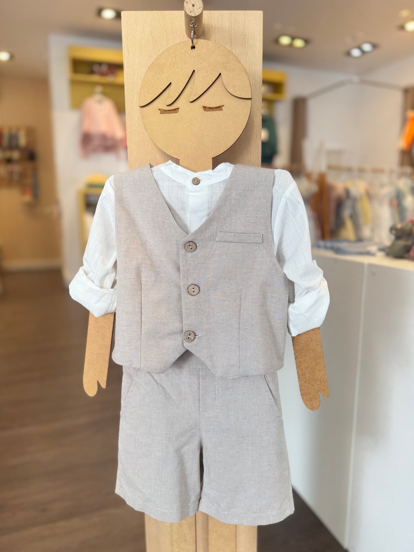 CONJUNTO CHALECO BEIGE