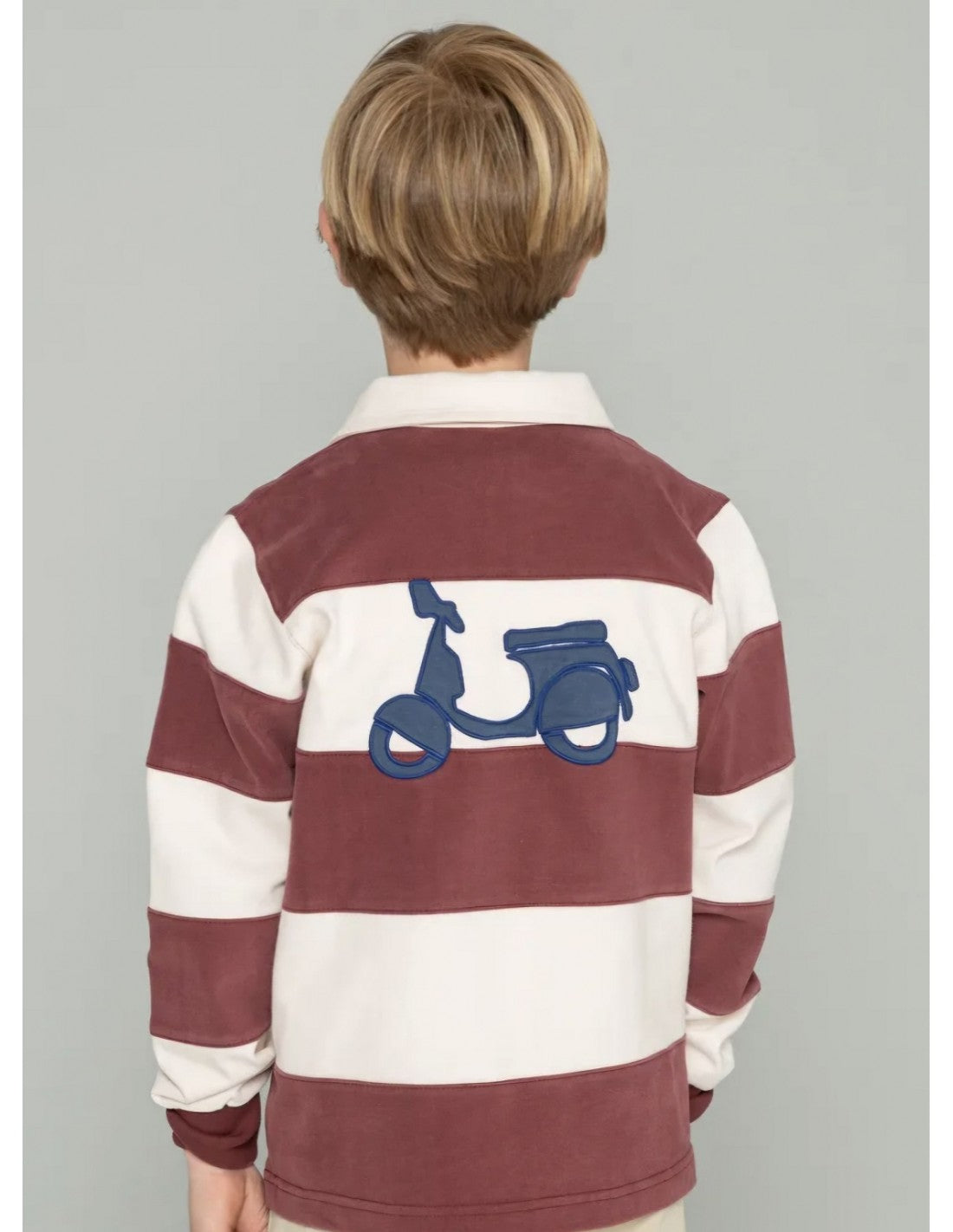 POLO RAYAS BURDEOS