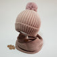 SET GORRO Y BUFANDA ROSA